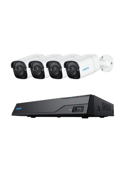 2K+ 5MP 8-Channel PoE NVR Surveillance Camera System, 4x PoE IP Security Camera Outdoor with Person Vehicle Detection, 2TB HDD for 24/7 Recording, NVS8-5MB4