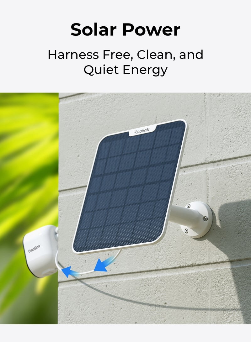 ريولينك مزود طاقة لوح شمسي 6 واط لكاميرا الأمان الخارجية اللاسلكية مثل Reolink Altas PT Ultra، Argus Eco، قاعدة قابلة للتعديل 360°، كابل بطول 4 أمتار - Image 2