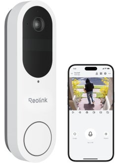 reolink 2K Battery Doorbell Camera Wireless, Video Doorbell Camera with Head-to-Foot View, People/Vehicle/Package Recognition, 2.4/5GHz WiFi, 2-Way Audio, Local Storage  - Image 1