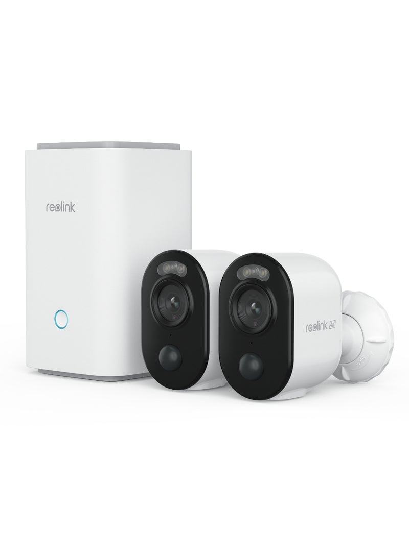 reolink - 4K Security Cameras WiFI Outdoor System, Encrypted 1 Year Local Storage, 5-Month Battery Life, 2.4/5GHz WiFi, No Monthly Fee Argus 3 Ultra+Home Hub - Image 1