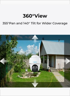 reolink 2K+ Security Camera Wireless Outdoor, Pan Tilt Solar Powered, 5MP Color Night Vision, 2.4/5GHz WiFi, Siren, Waterproof, Argus PT  - Image 4
