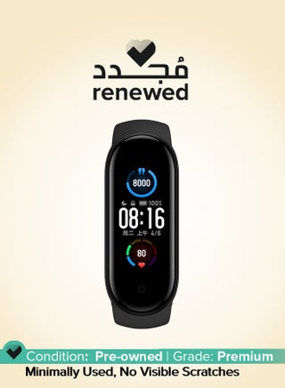 Renewed - Mi Band 5 Fitness Tracker - Black - pnsku/N70167912V/45/_/1744365018/7ba7deba-0293-4026-b331-bccac1a34861