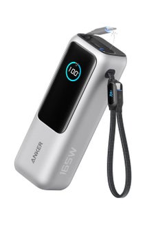 Anker 25000 mAh Power Bank, 165W Ultra-Fast Portable Charger For Dual Laptops, Fast Charging Battery Pack With Built-In And Retractable Cables, For iPhone 16/15 Series, Samsung, And More - Silver  - Image 1