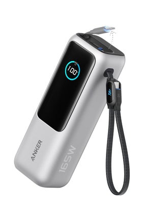 25000 mAh 25000 mAh Power Bank, 165W Ultra-Fast Portable Charger For Dual Laptops, Fast Charging Battery Pack With Built-In And Retractable Cables, For iPhone 16/15 Series, Samsung, And More - Silver Silver - pnsku/N70167915V/45/_/1744365862/ecaf40c7-3480-493b-9ce1-bbc840739ea1
