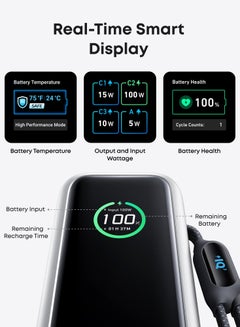 Anker 25000 mAh Power Bank, 165W Ultra-Fast Portable Charger For Dual Laptops, Fast Charging Battery Pack With Built-In And Retractable Cables, For iPhone 16/15 Series, Samsung, And More - Silver  - Image 5
