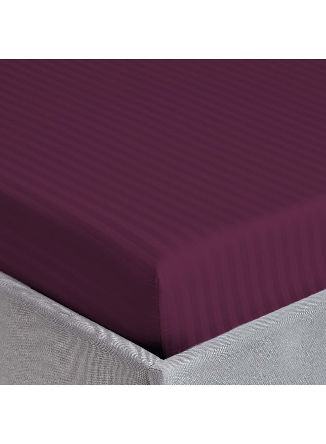 ARISTOCRAT 3 Pieces Stripe Fitted Sheet Set - 200x200+17cm Microfiber Purple 200x200+17cm  - Image 2