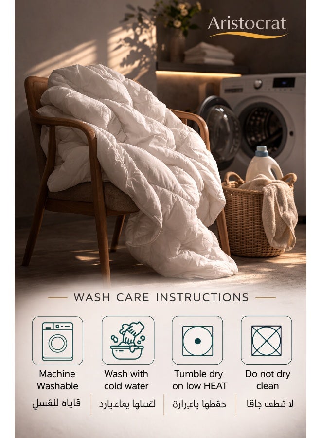 ARISTOCRAT Microfiber Hotel Quality All-Season Duvet Insert 240x260 cm – Super King Size, Hollow Siliconized Polyester Filling, Soft & Lightweight White Comforter Microfiber White 240x260cm - Image 5