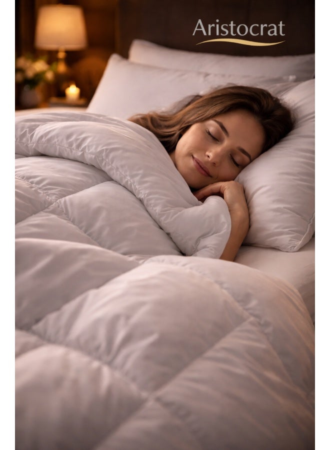 ARISTOCRAT Microfiber Hotel Quality All-Season Duvet Insert 240x260 cm – Super King Size, Hollow Siliconized Polyester Filling, Soft & Lightweight White Comforter Microfiber White 240x260cm - Image 3