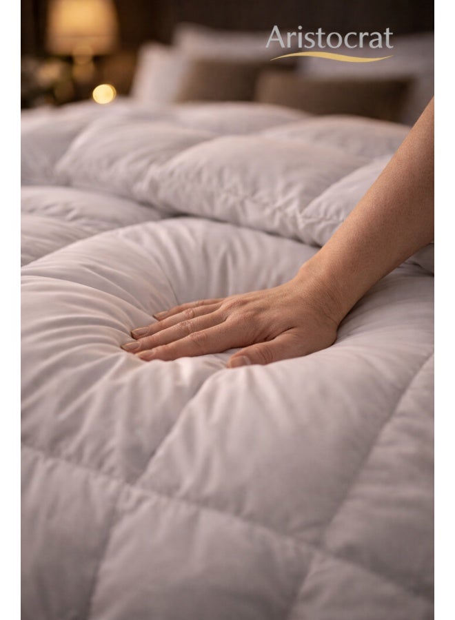 ARISTOCRAT Microfiber Hotel Quality All-Season Duvet Insert 240x260 cm – Super King Size, Hollow Siliconized Polyester Filling, Soft & Lightweight White Comforter Microfiber White 240x260cm - Image 4