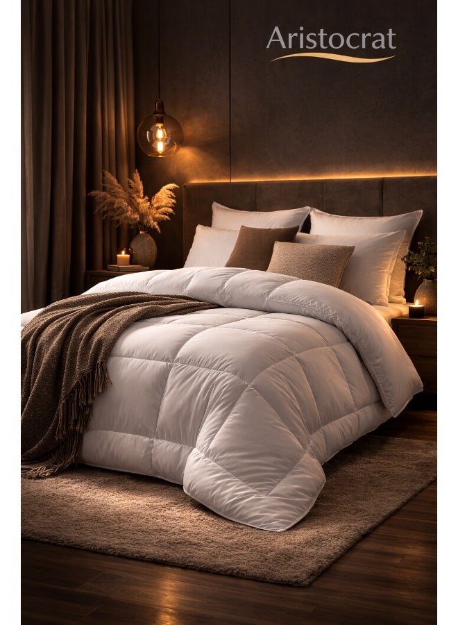 ARISTOCRAT Microfiber Hotel Quality All-Season Duvet Insert 160x220 cm – Small Double Bed Size, Hollow Siliconized Polyester Filling, Soft & Lightweight White Comforter Microfiber White 160x220cm - Image 2
