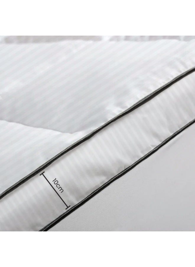 ARISTOCRAT Soft Material Stripe Mattress Topper - 900GSM (White,200x200+10cm) Microfiber White 200x200cm  - Image 5
