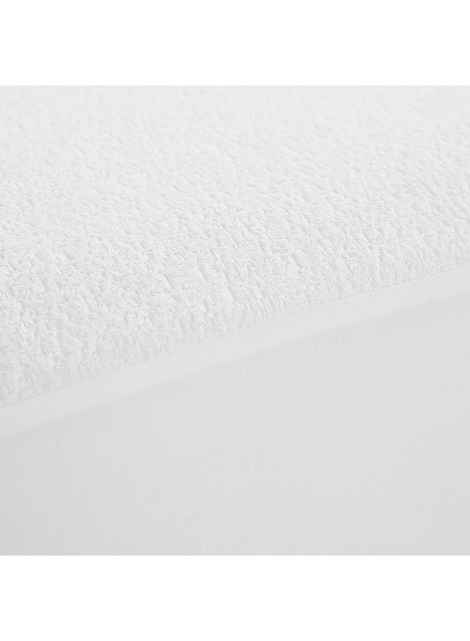 أرستوكرات Hotel Quality Fitted Waterproof Terry Mattress Protector 30cm Thickness (180x200 cm) Cotton White 180x200cm - Image 3