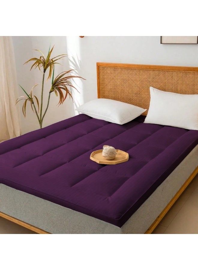 ARISTOCRAT Premium Mattress Topper with 2.5- Inch Thickness (100x200cm) Purple Microfiber Purple 100x200cm  - Image 3