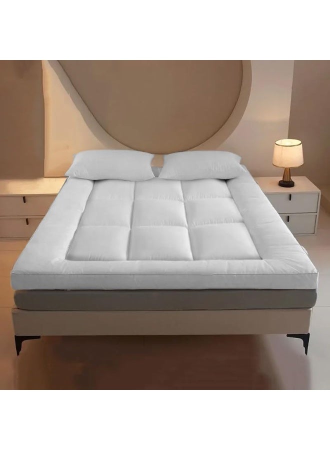 أرستوكرات Aristocrat King Downproof Mattress Topper, Fabric, White (180x200cm) Polycotton White  - Image 1