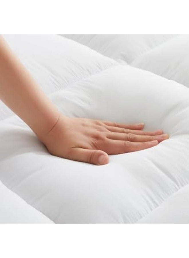 أرستوكرات Aristocrat King Downproof Mattress Topper, Fabric, White (180x200cm) Polycotton White  - Image 3