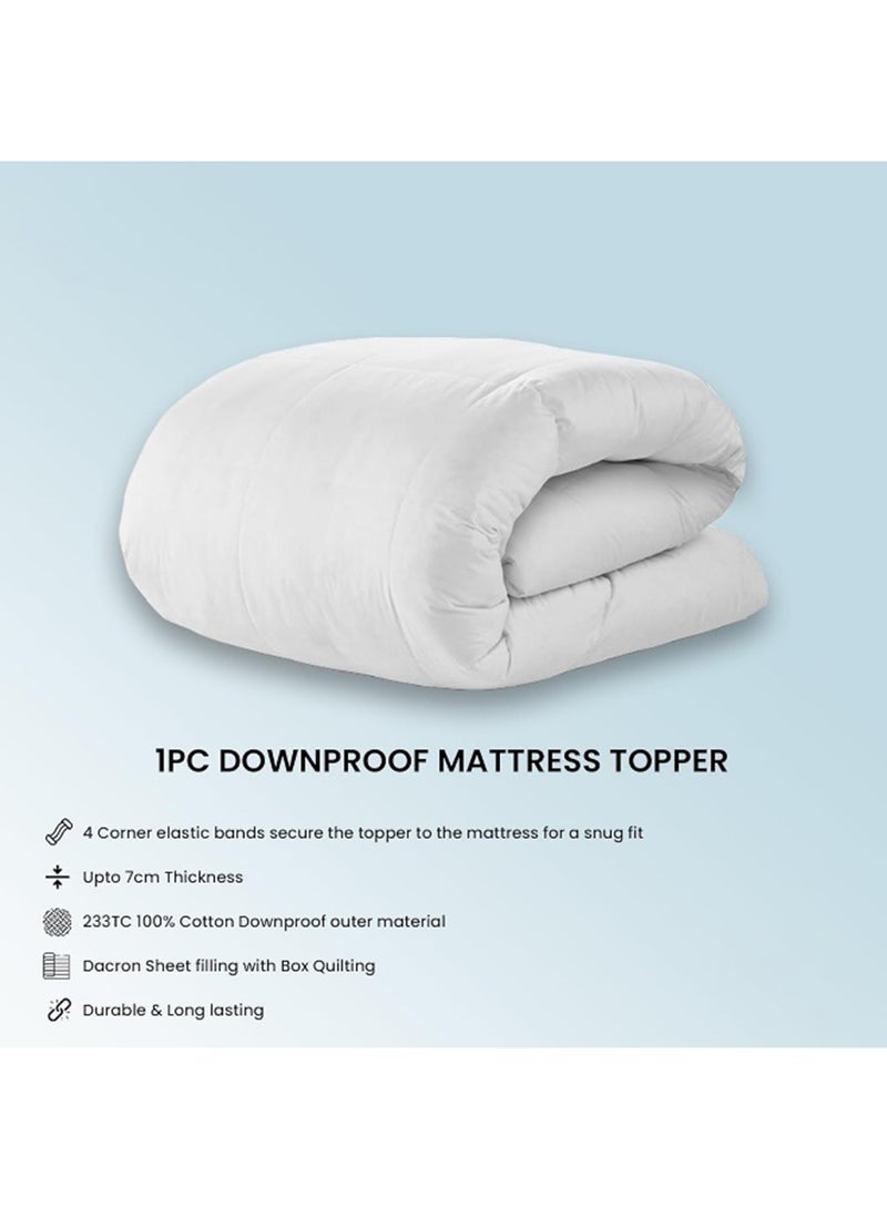 أرستوكرات Aristocrat King Downproof Mattress Topper, Fabric, White (180x200cm) Polycotton White  - Image 2