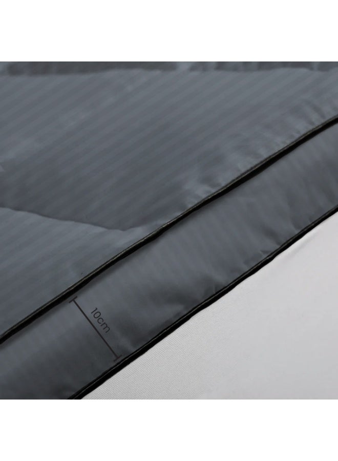 ARISTOCRAT Soft Material Stripe Mattress Topper - 900GSM (100x200+10cm) Microfiber Grey 100x200cm  - Image 5