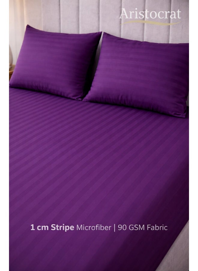 أرستوكرات طقم ملاءات مشدودة مخططة من 3 قطع - 120x200+17 سم - بنفسجي - Image 4