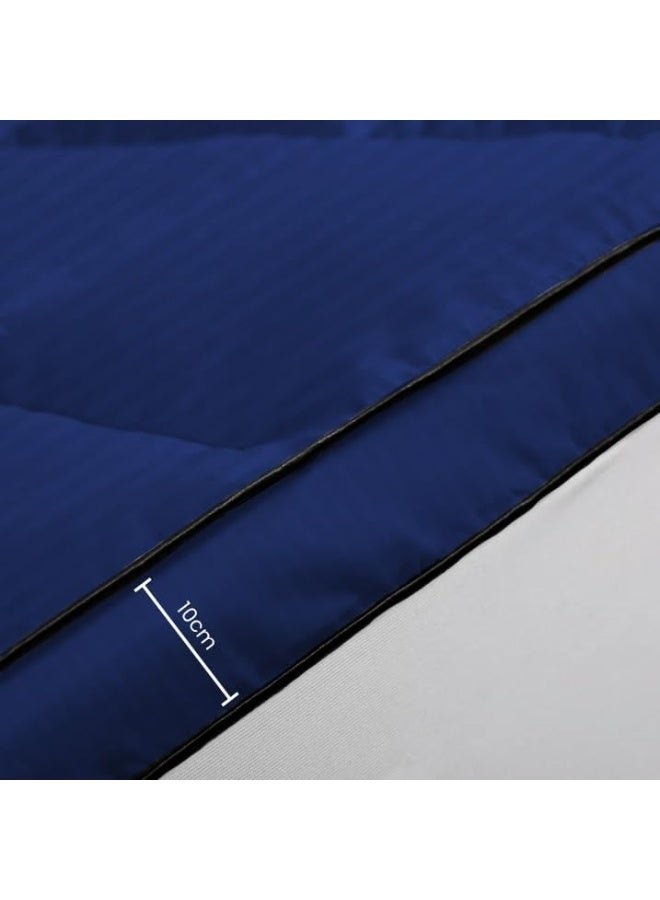 أرستوكرات Aristocrat Soft Material Stripe Mattress Topper - 900GSM (120x200+10cm - Blue) Microfiber Blue Double 120x200+10cm  - Image 4