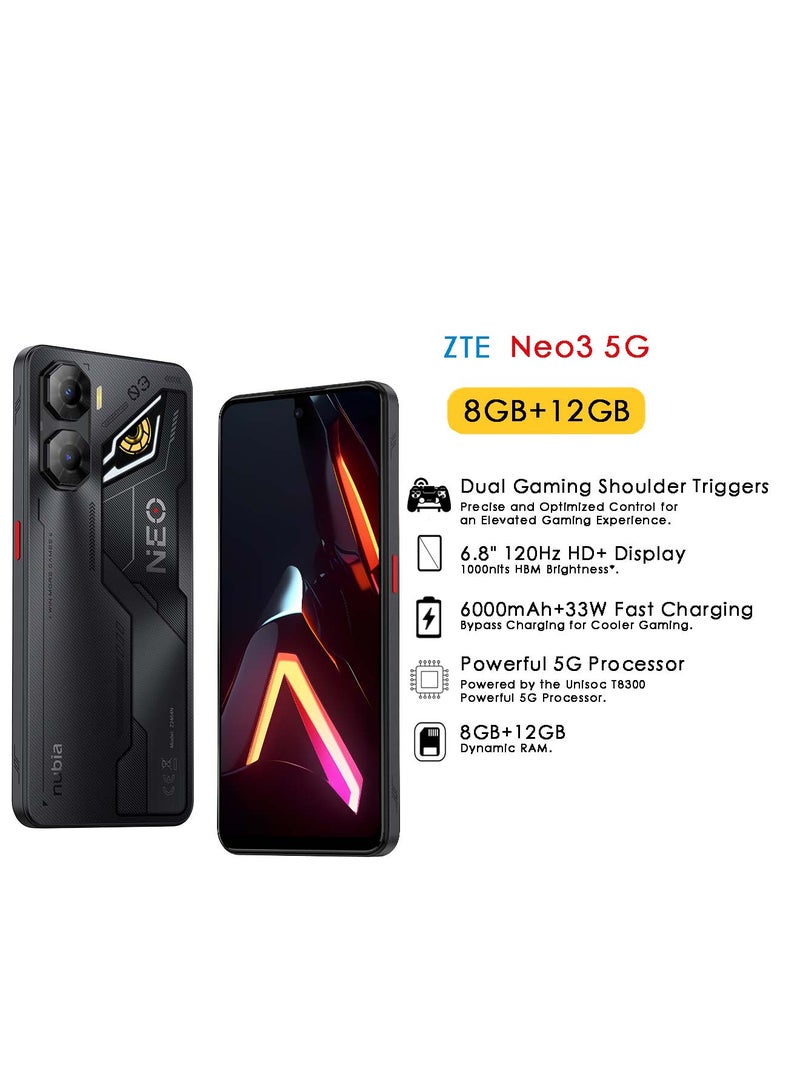 نوبيا نيو 3 ثنائي الشريحة أسود ظل 8 جيجابايت رام 256 جيجابايت 5G - نسخة الشرق الأوسط - Image 1