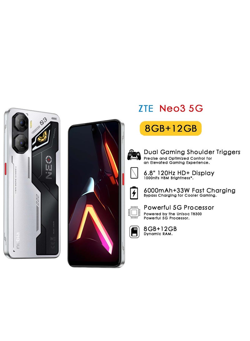 نوبيا نيو 3 ثنائي الشريحة فضي سيبراني 8 جيجابايت رام 256 جيجابايت 5G - نسخة الشرق الأوسط - Image 1