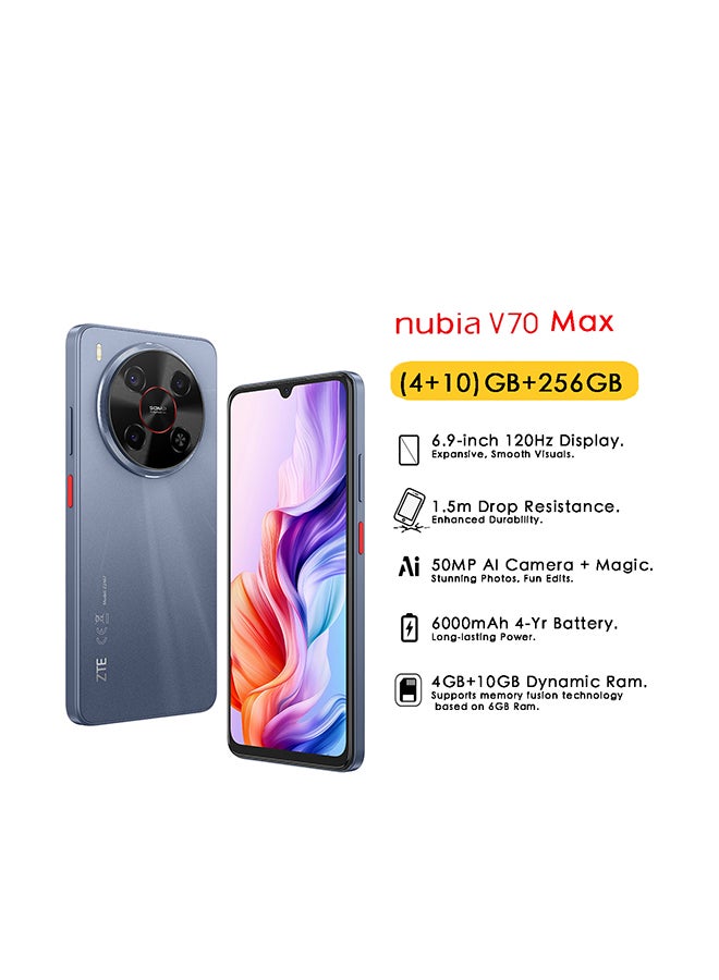 nubia Blade V70 Max Dual SIM Galactic Grey 4GB+10GB RAM 256GB 4G - Middle East Version - Image 1