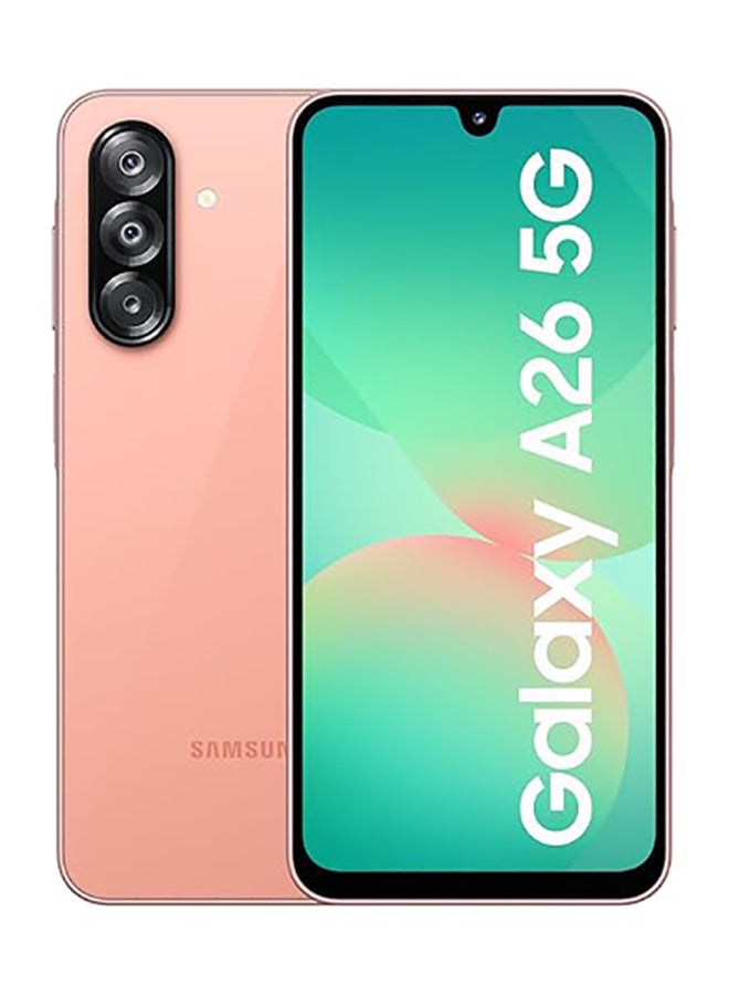 سامسونج جالاكسي A26 5G ثنائي الشريحة لون خوخي وردي 8 جيجابايت رام 256 جيجابايت - النسخة الدولية - Image 1