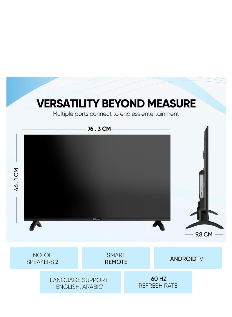 SUPER GENERAL - 32 Inch Smart LED TV | HD 1366 x 768 Resolution | Android TV with Wi-Fi & DLNA | Quad-Core Processor | 16W Speaker Power | 2x HDMI, 2x USB | Netflix, YouTube, Shahid and MAXHUB SHARE Feature SGLED32PS12TS2 black - Image 1