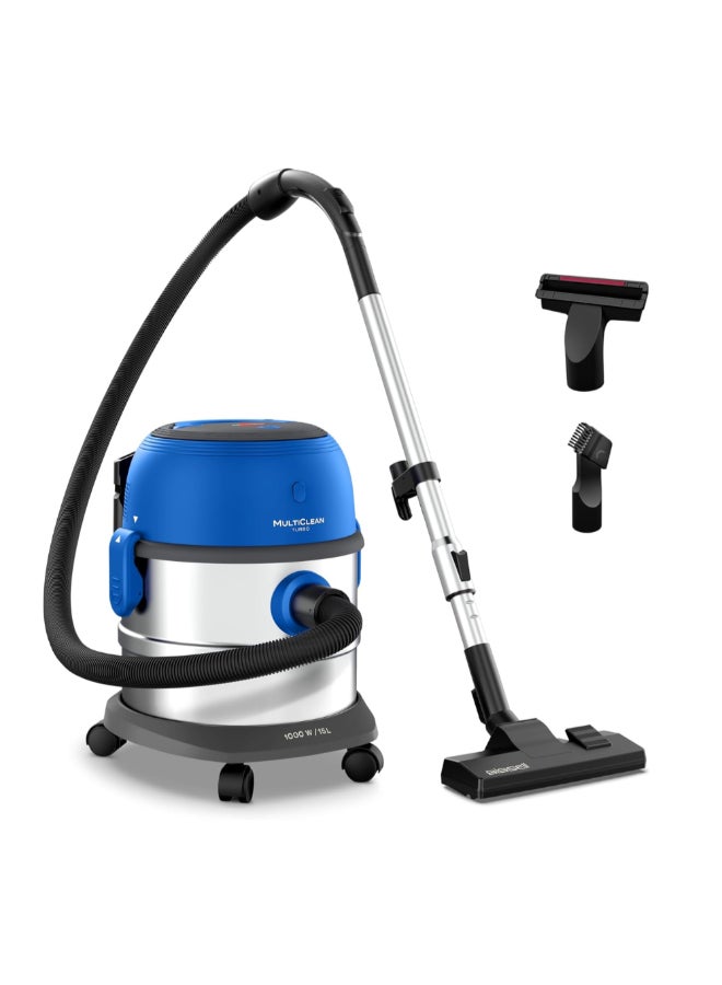 Bissell Multiclean Turbo Drum 4113 Vacuum Cleaner With Powerful Motor Canister, Wet & Dry Multi-Surface Cleaning, 15L Tank, 1000W, 32.5 × 35.5 × 50.5 Cm | 2-Year Warranty 1000 W 4113 Grey / Mambo Blue - Image 1