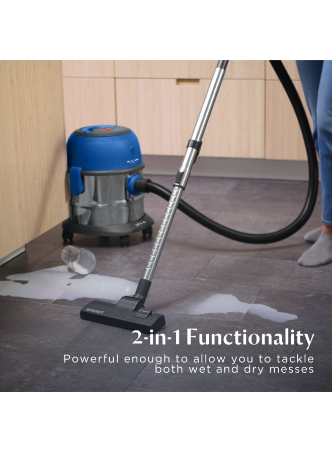 Bissell Multiclean Turbo Drum 4113 Vacuum Cleaner With Powerful Motor Canister, Wet & Dry Multi-Surface Cleaning, 15L Tank, 1000W, 32.5 × 35.5 × 50.5 Cm | 2-Year Warranty 1000 W 4113 Grey / Mambo Blue - Image 3