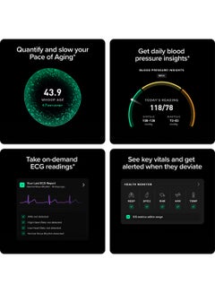 وهووب Life – 12-Month Membership – 5.O – Health & Fitness Tracker – Blood Pressure Insights, Activity Tracking – Medical-Grade ECG – 14+ Days Battery Life Onyx  - Image 2