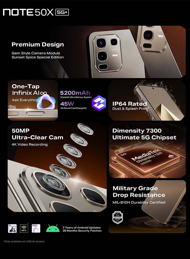 Infinix Note 50 X Dual SIM Enchanted Purple 16GB RAM  256GB 5G - Middle East Version  - Image 5