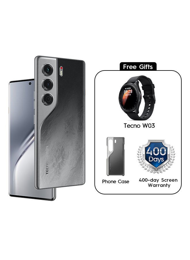 تكنو Camon 40 Pro Dual SIM Galaxy Black 12GB RAM 256GB 5G - International Version With Free  WATCH - Image 1