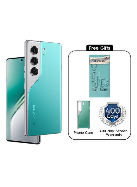Camon 40 Pro Dual SIM Emerald Lake Green 12GB RAM 256GB 5G - International Version With Free Gift powerbank+BT Speaker