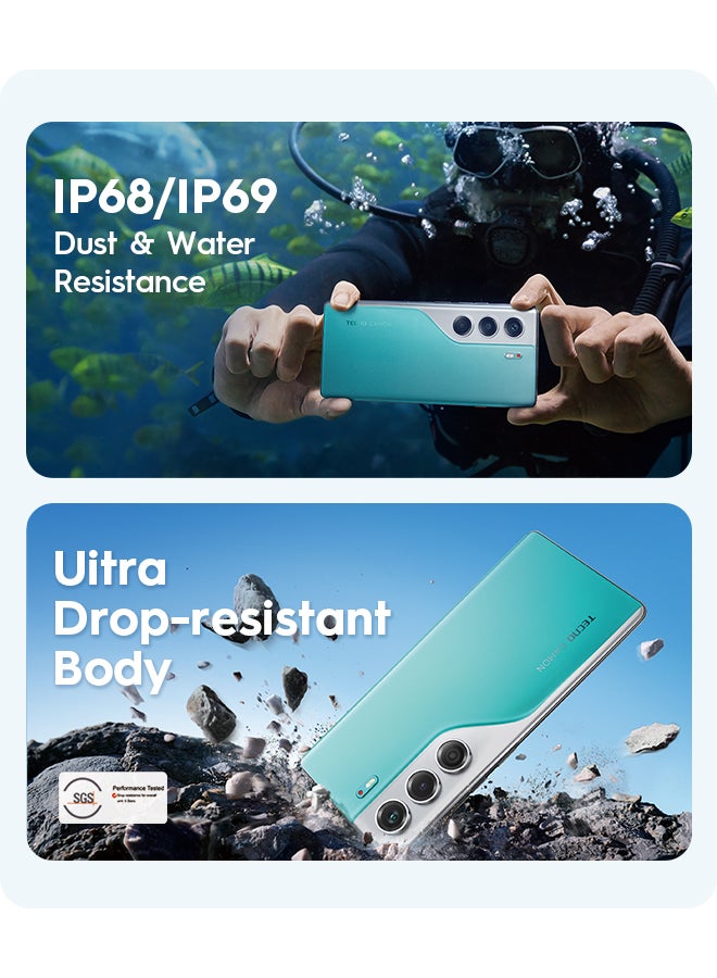 TECNO - Camon 40 Pro Dual SIM Emerald Lake Green 12GB RAM 256GB 5G - International Version With Free Gift powerbank+BT Speaker - Image 1