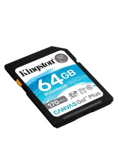 كينغستون Kingston SDG3/64GB SD Card (64GB SDXC Canvas Go Plus 170R C10 UHS-I U3 V30) 64 GB  - Image 2