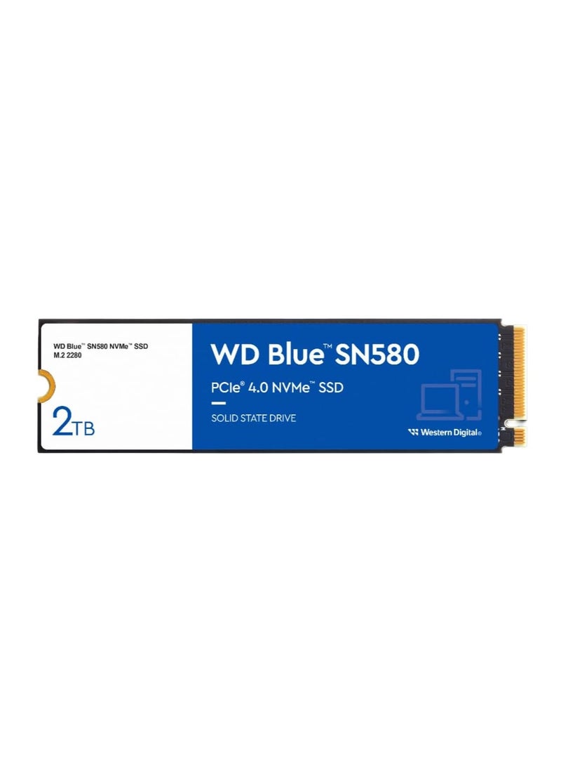 دبليو دي Western Digital 2TB WD Blue SN580 NVMe Internal Solid State Drive SSD - Gen4 x4 PCIe 16Gb/s, M.2 2280, Up to 4,150 MB/s - WDS200T3B0E 2 TB  - Image 1