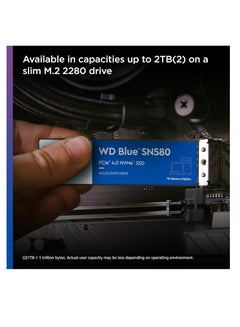 WD Western Digital 2TB WD Blue SN580 NVMe Internal Solid State Drive SSD - Gen4 x4 PCIe 16Gb/s, M.2 2280, Up to 4,150 MB/s - WDS200T3B0E 2 TB  - Image 3