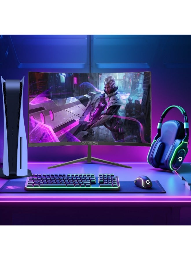 جايم أون - 27" Inch Curved Gaming Monitor (1920x1080) FHD VA Panel, 120Hz Refresh Rate, 1MS MPRT Response Time, HDMI 2.1, Tilt Angle Adjustable - GOC27F120VA | Black - Image 1