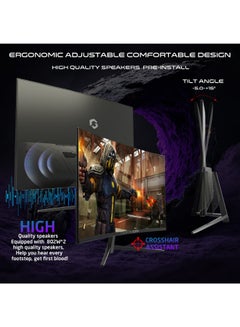 GameOn 27" Inch Curved Gaming Monitor (1920x1080) FHD VA Panel, 120Hz Refresh Rate, 1MS MPRT Response Time, HDMI 2.1, Tilt Angle Adjustable - GOC27F120VA | Black  - Image 4