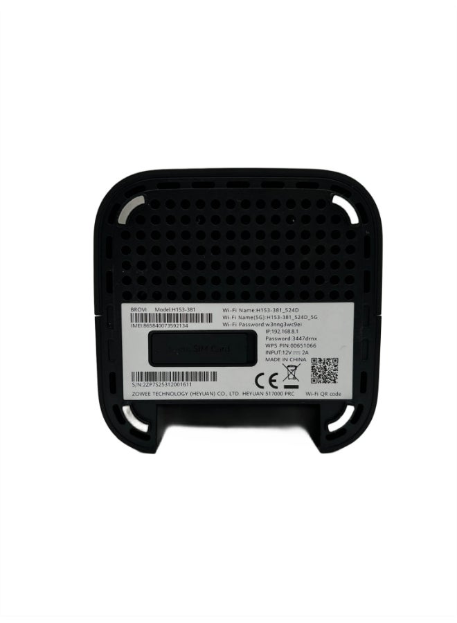 Zowee Technology - 5G Router CPE 5s 3600 Mbps Download Speed WI-FI 6 - H153-381 | Black - Image 1