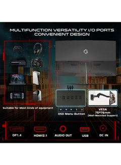 GameOn 27" Inch Curved Gaming Monitor (1920x1080) FHD VA Panel, 180Hz Refresh Rate, 0.5ms MPRT Response Time, HDMI 2.1, Tilt Angle Adjustable - GOC27F180VA | Black  - Image 3