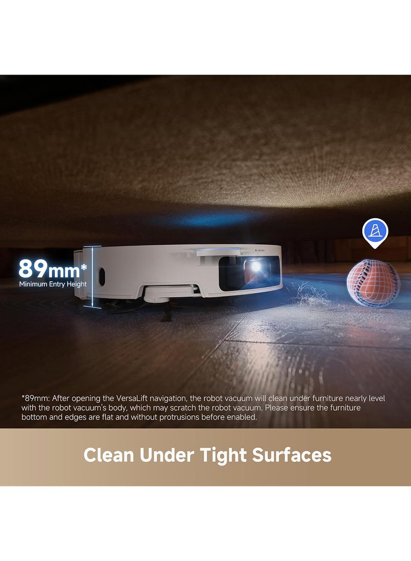 Dreame - X50 Ultra Complete Robot Vacuum and Mop with Self-Cleaning, Liftable LDS, Clean under Low Furniture, Cross Barriers Up to 6cm, AI Camera, Up to 20,000Pa, Detangling Brush, Voice Control 75 W X50 Ultra White - Image 1