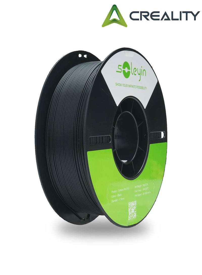 Creality 3D 3D Printer Filament, 1.75mm Soleyin Ultra PLA Filament fot 3D Printing, High-Speed Filaments , Fit Most FDM 3D Printer, Soleyin by Creality Filament, PLA Black Black  - Image 1