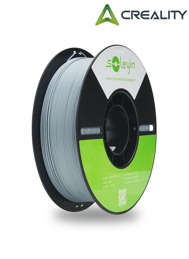 Creality 3D 3D Printer Filament, 1.75mm Soleyin Ultra PLA Filament fot 3D Printing, High-Speed Filaments , Fit Most FDM 3D Printer, Soleyin by Creality Filament, PLA Grey Grey  - Image 1