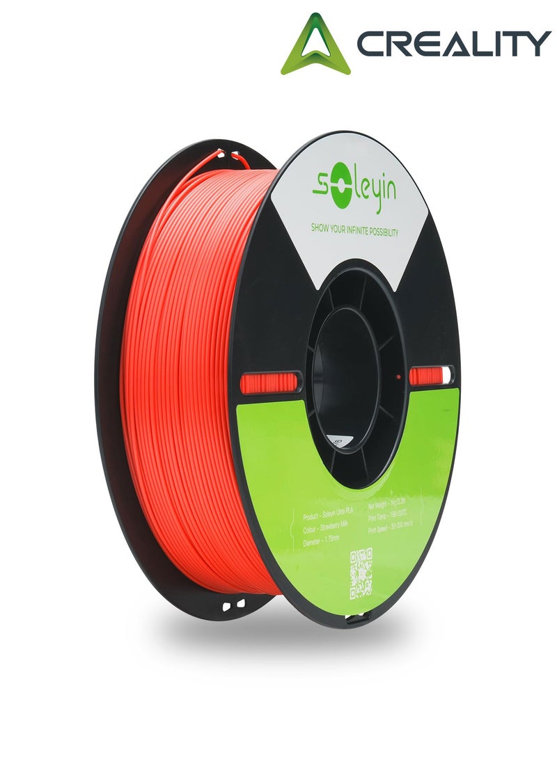 Creality 3D 3D Printer Filament, 1.75mm Soleyin Ultra PLA Filament fot 3D Printing, High-Speed Filaments , Fit Most FDM 3D Printer, Soleyin by Creality Filament, PLA Red Strawberry Milk  - Image 1