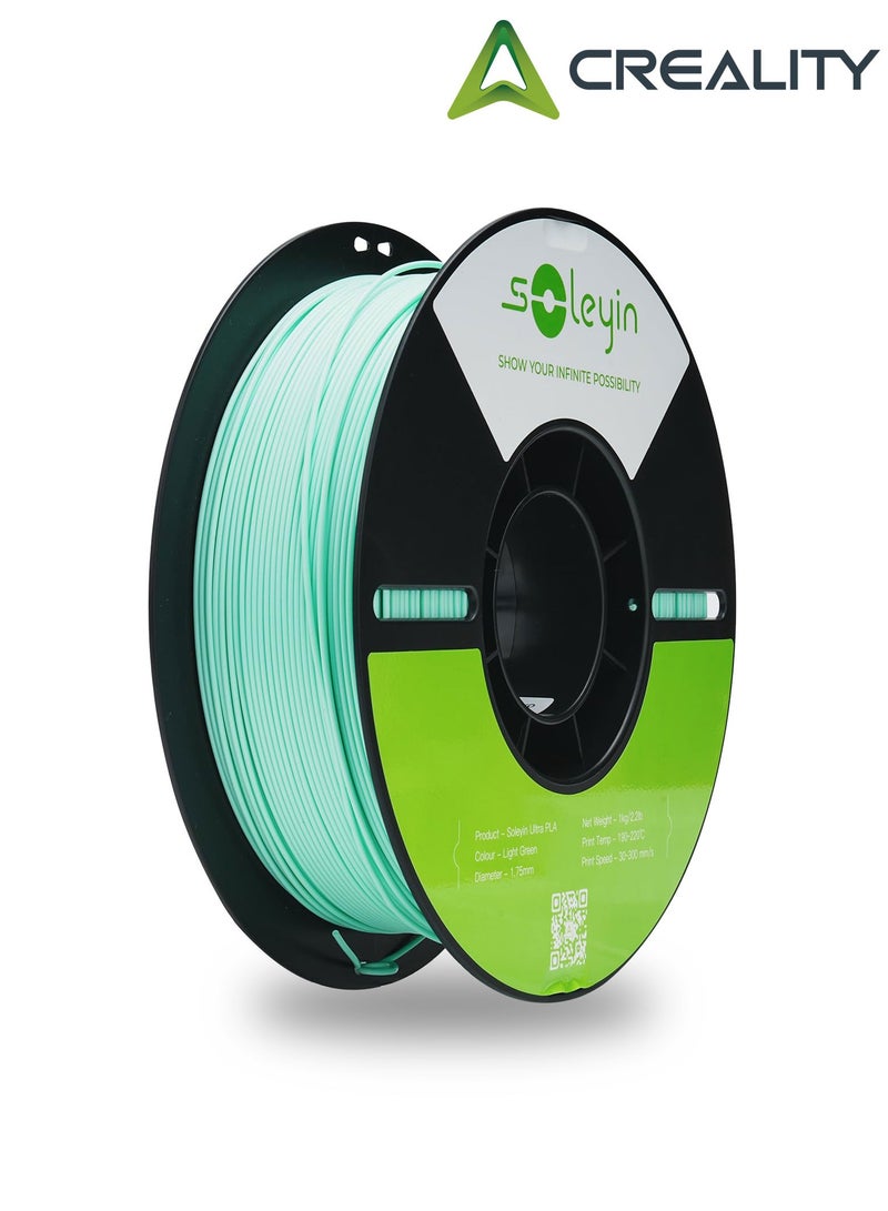 Creality 3D 3D Printer Filament, 1.75mm Soleyin Ultra PLA Filament fot 3D Printing, High-Speed Filaments , Fit Most FDM 3D Printer, Soleyin by Creality Filament, PLA Light Green Light Green  - Image 1