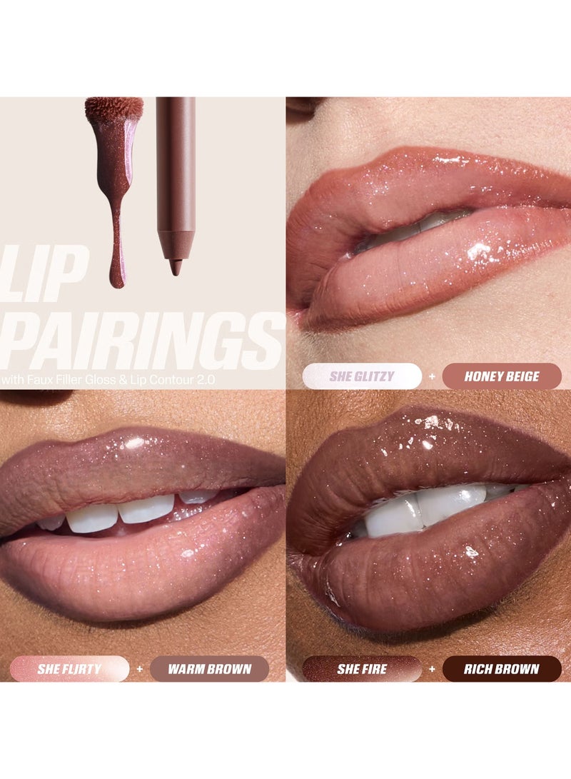 هدى بيوتي - Icy Nude Faux Filler Lip Gloss She Glitzy - Image 1