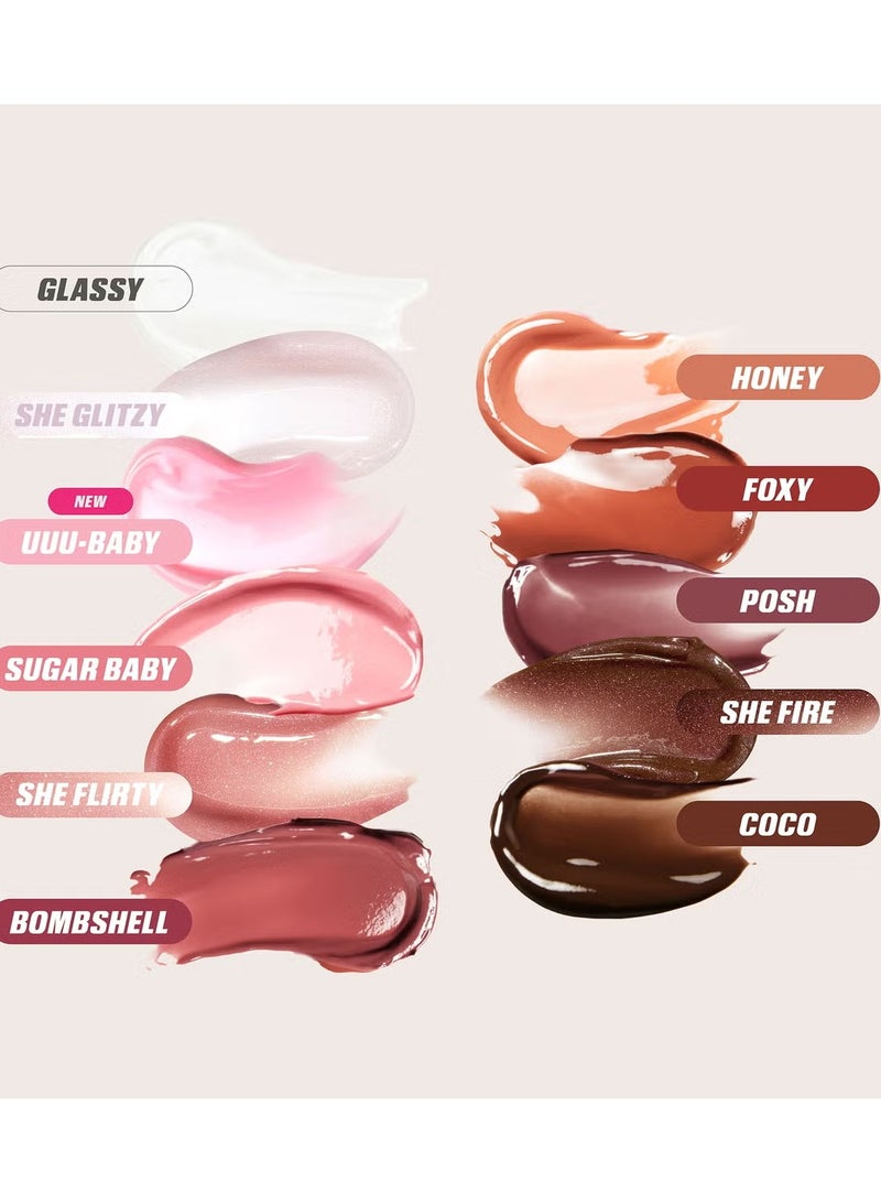 هدى بيوتي - Icy Nude Faux Filler Lip Gloss She Glitzy - Image 1