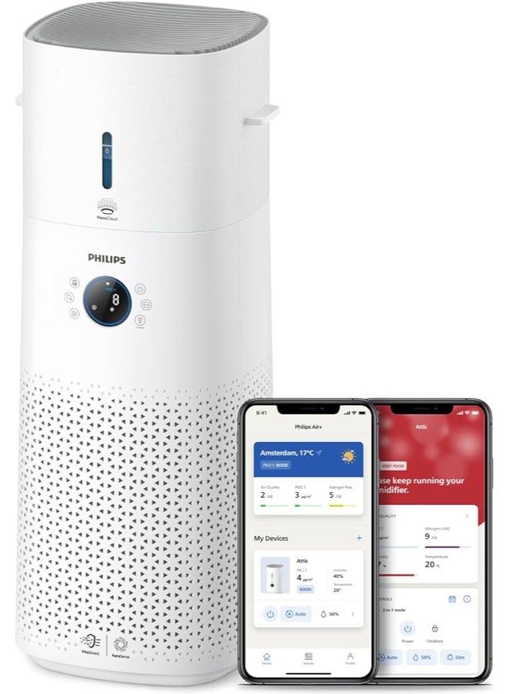 Philips Series 3000 2-In-1 Air Purifier And Humidifier AC3737/10 white - Image 2